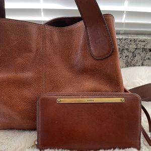 Fossil Leather Handbag